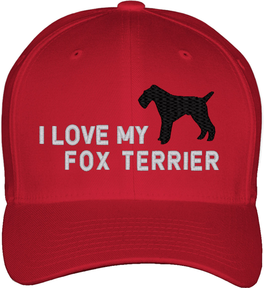 I Love My Fox Terrier Dog Fitted Baseball Cap