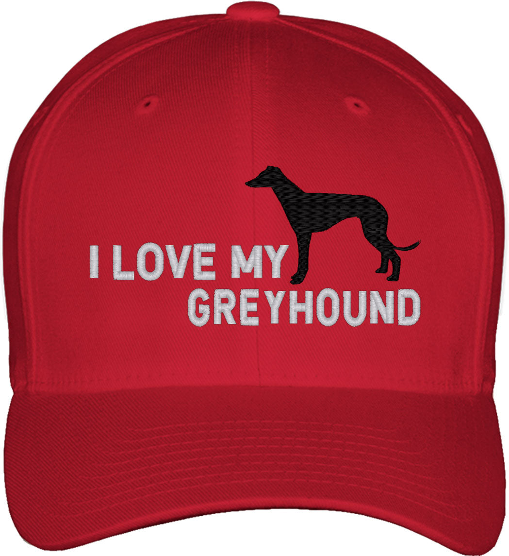 I Love My Greyhound Dog Fitted Baseball Cap