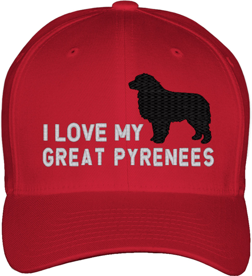 I Love My Great Pyrenees Dog Fitted Baseball Cap