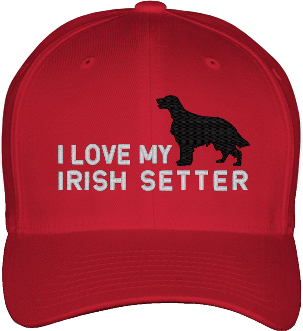 I Love My Irish Setter Dog Fitted Baseball Cap
