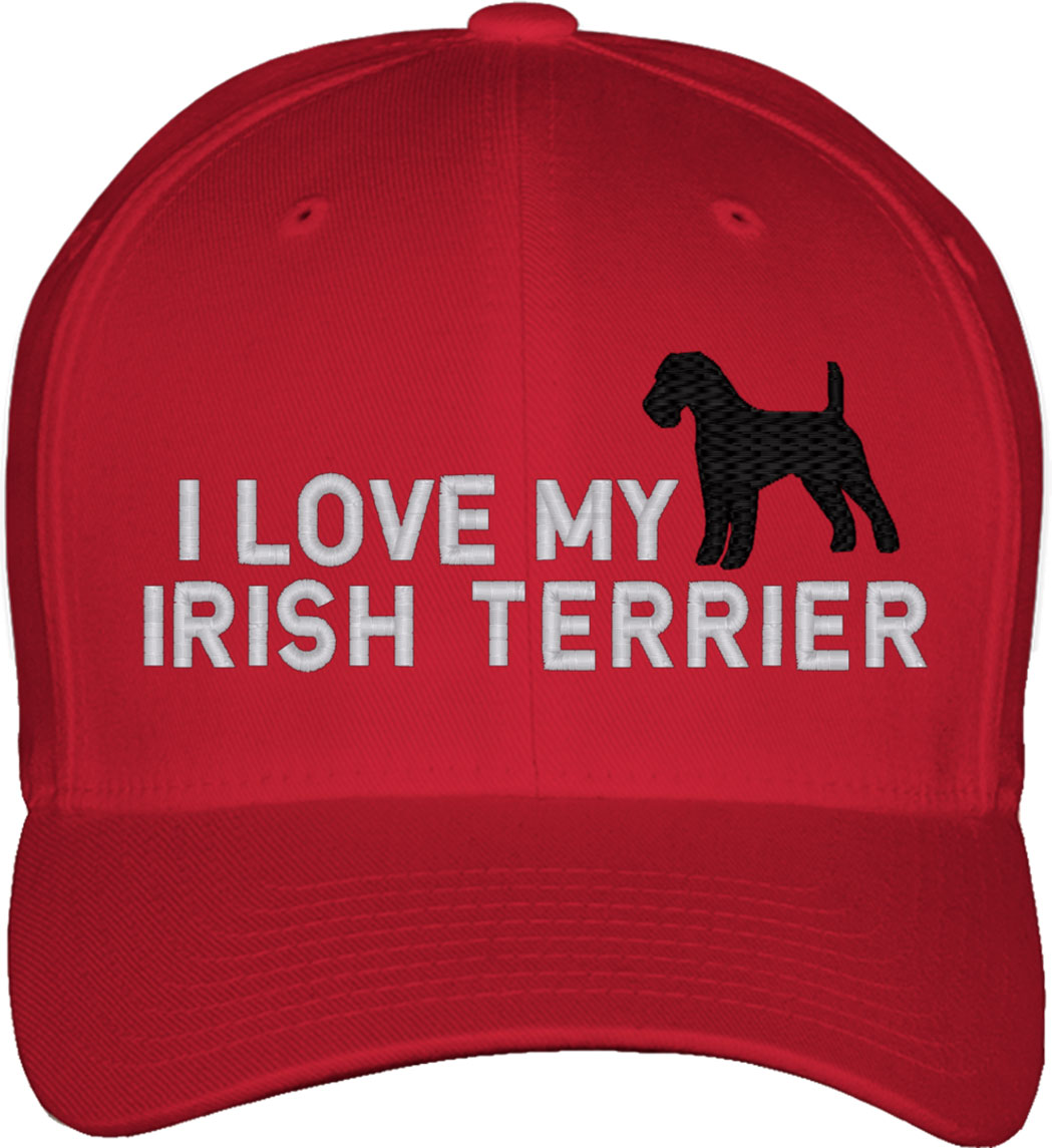 I Love My Irish Terrier Dog Fitted Baseball Cap