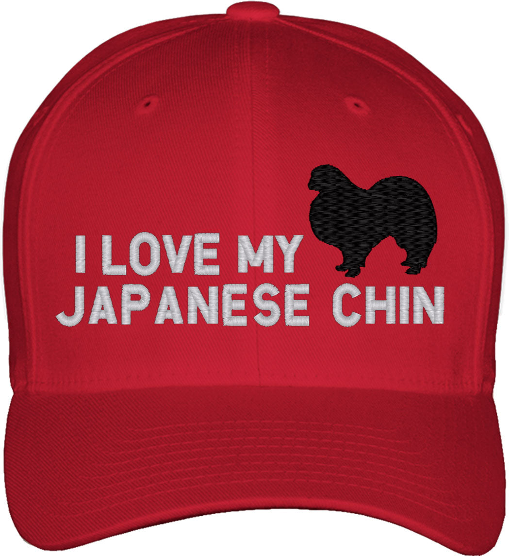 I Love My Japanese Chin Dog Fitted Baseball Cap