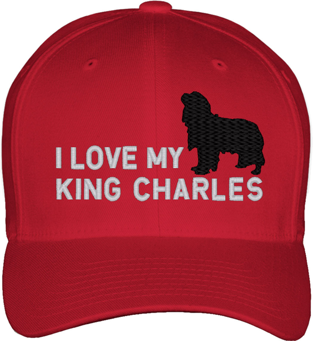 I Love My King Charles Dog Fitted Baseball Cap