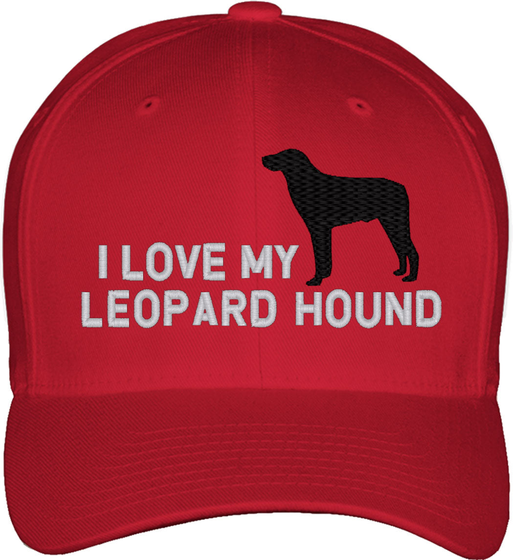 I Love My Leopard Hound Dog Fitted Baseball Cap