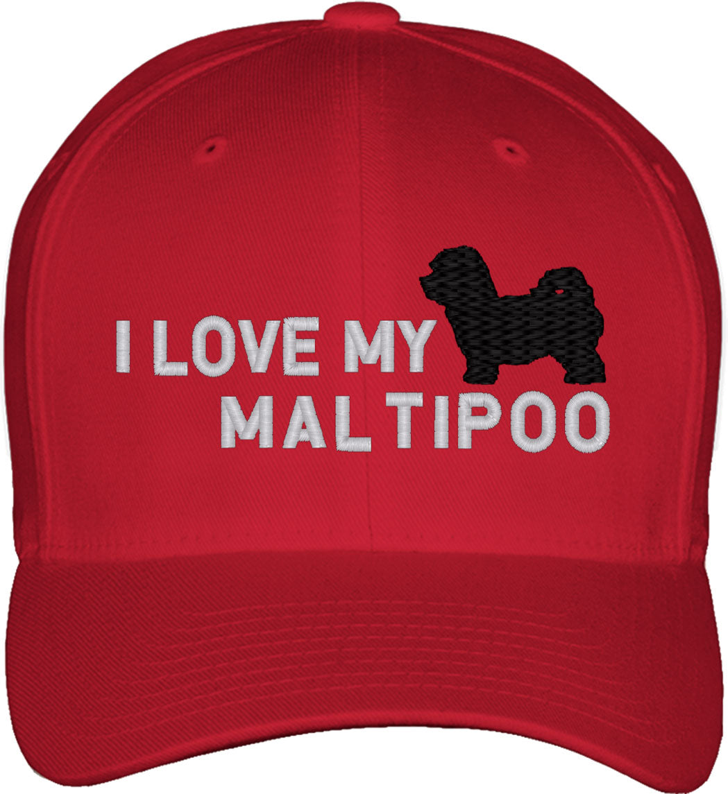 I Love My Maltipoo Dog Fitted Baseball Cap