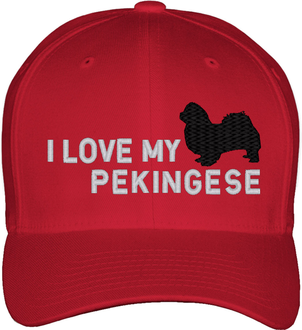 I Love My Pekingese Dog Fitted Baseball Cap