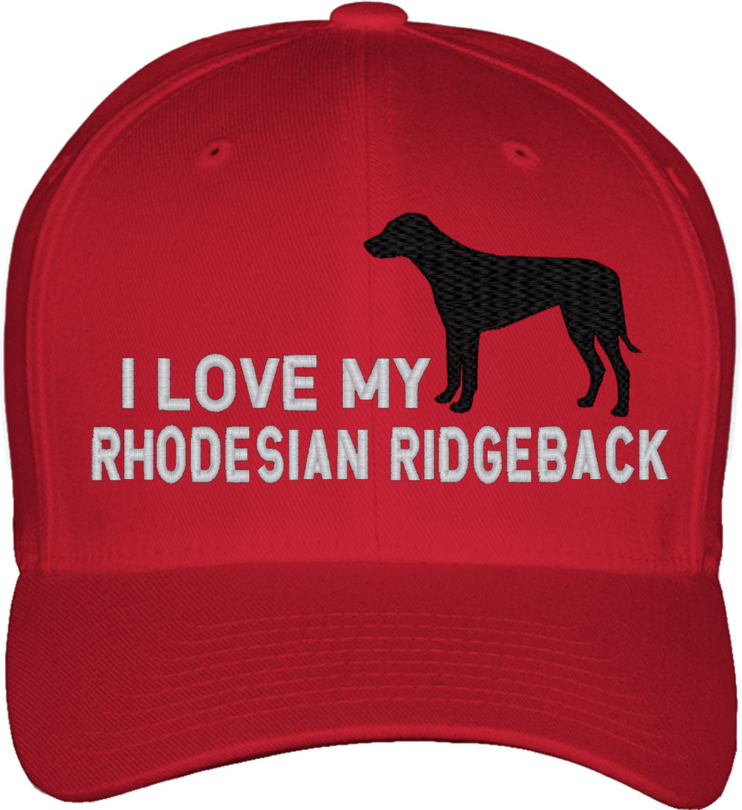 I Love My Rhodesian Ridgeback Dog Fitted Baseball Cap