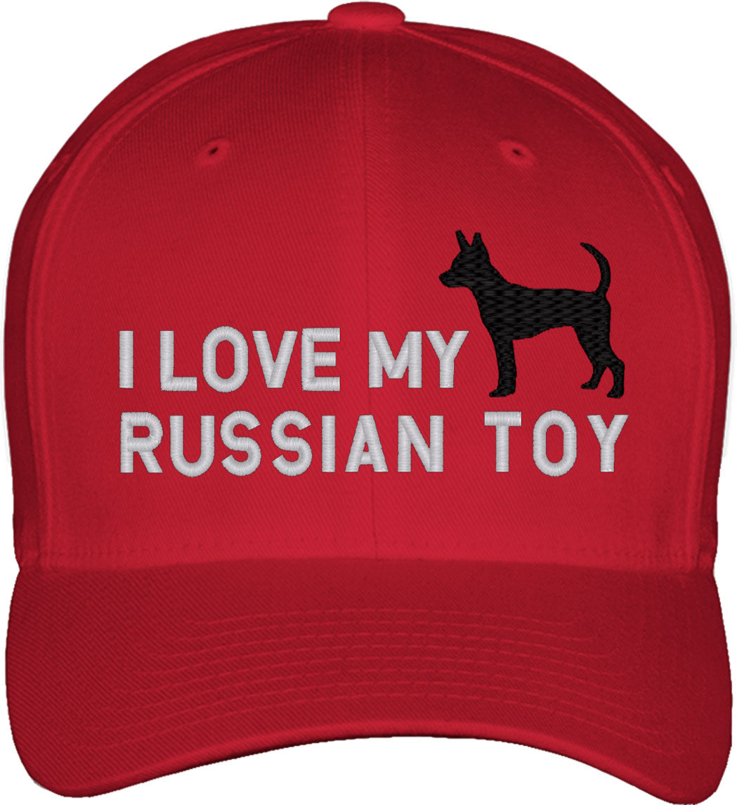 I Love My Russian Toy Dog Fitted Baseball Cap