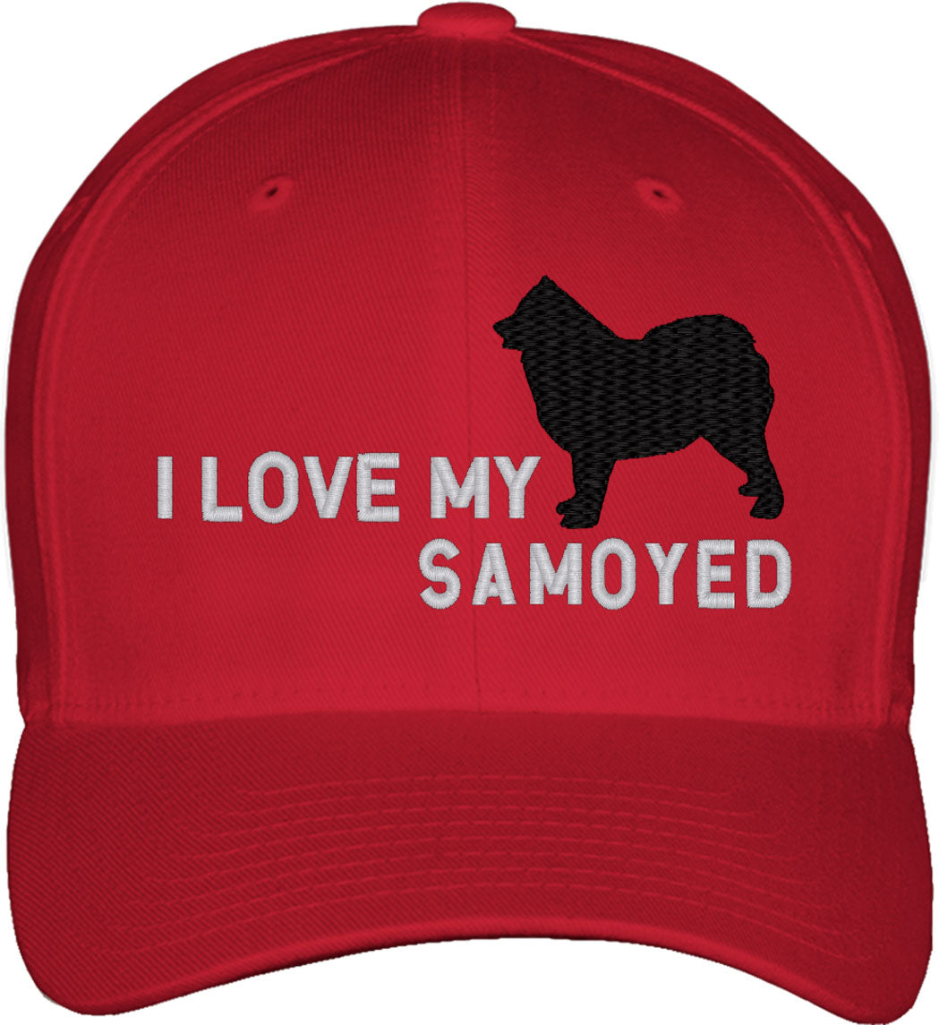 I Love My Samoyed Dog Fitted Baseball Cap