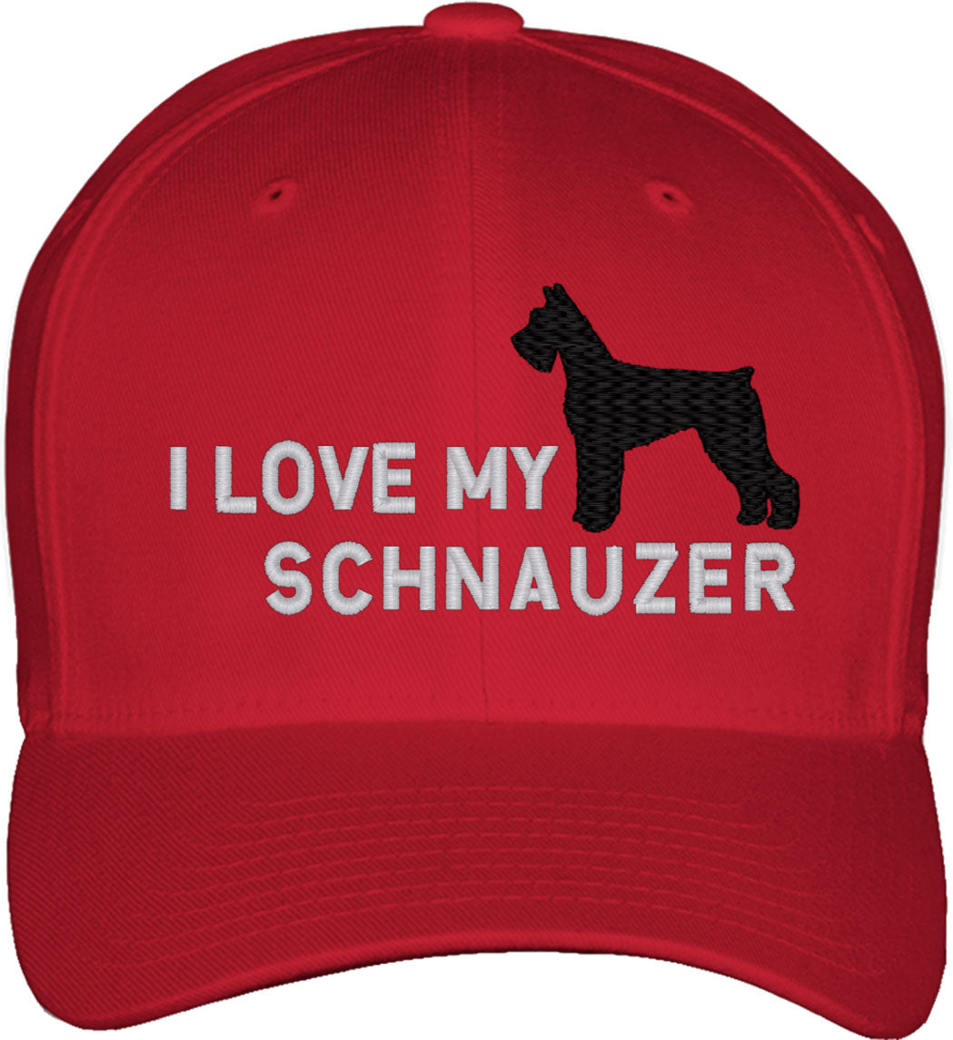I Love My Schnauzer Dog Fitted Baseball Cap
