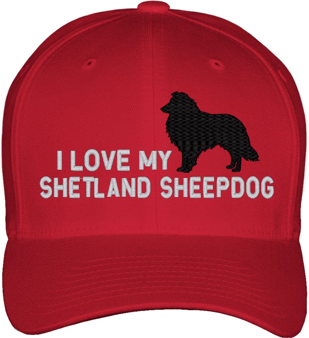 I Love My Shetland Sheepdog Fitted Baseball Cap