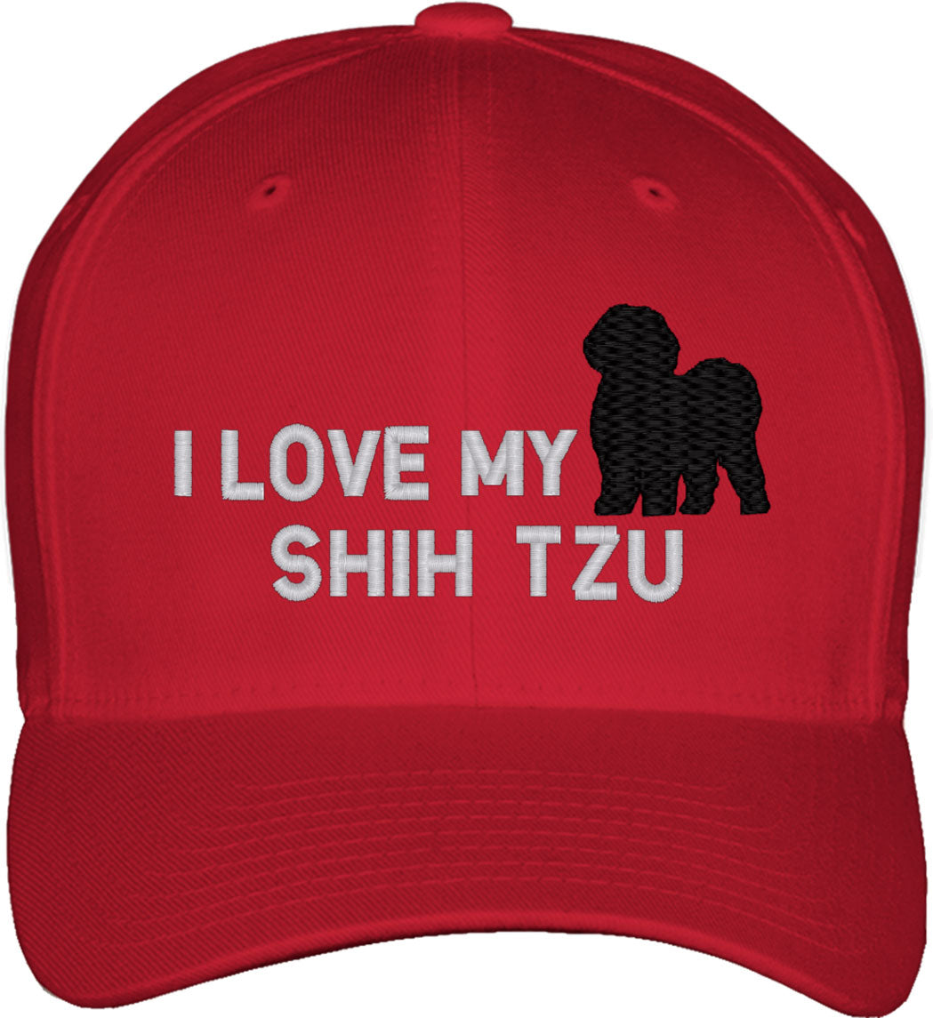 I Love My Shih Tzu Dog Fitted Baseball Cap