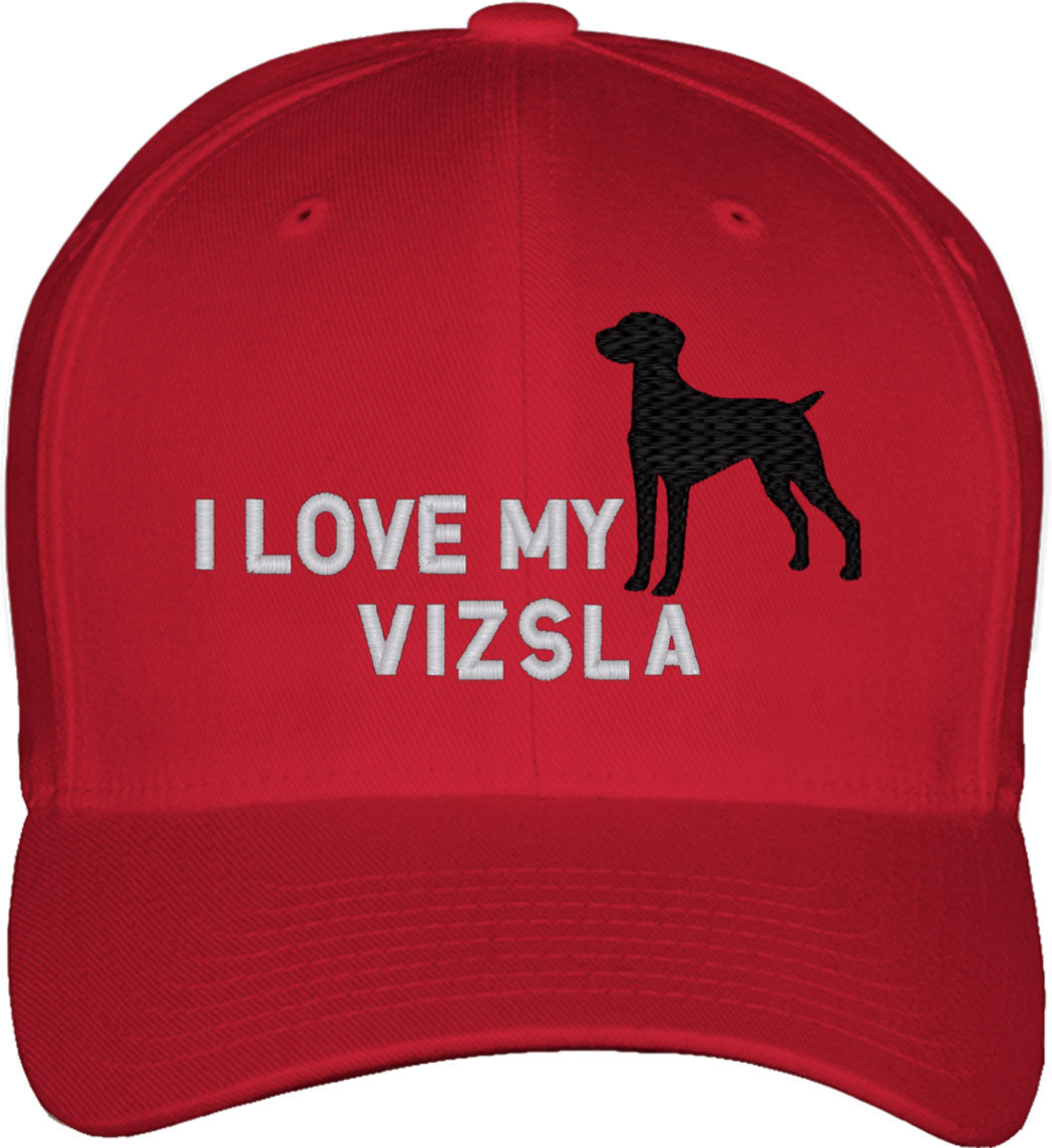 I Love My Vizsla Dog Fitted Baseball Cap