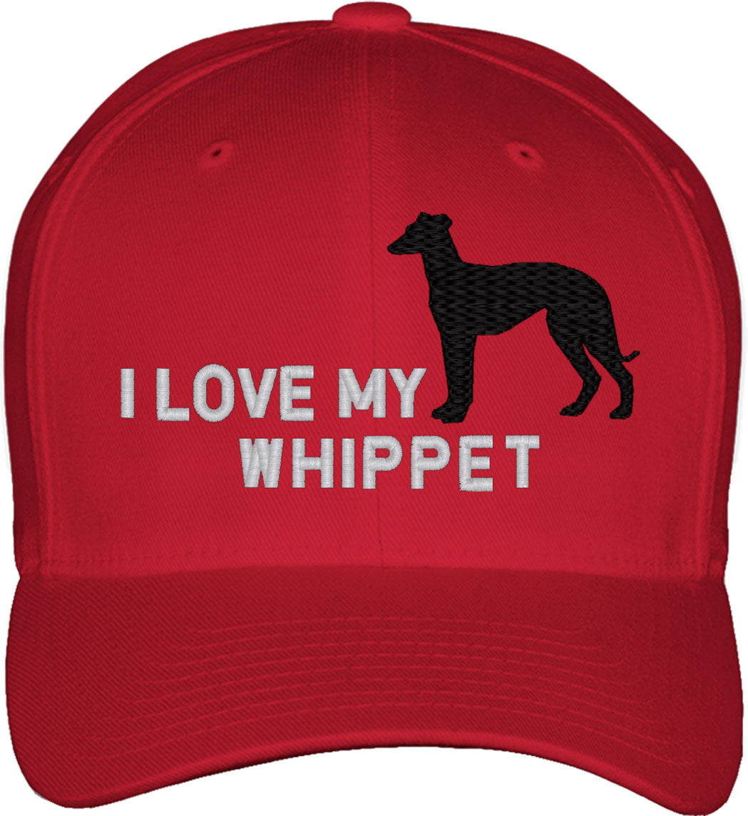 I Love My Whippet Dog Fitted Baseball Cap