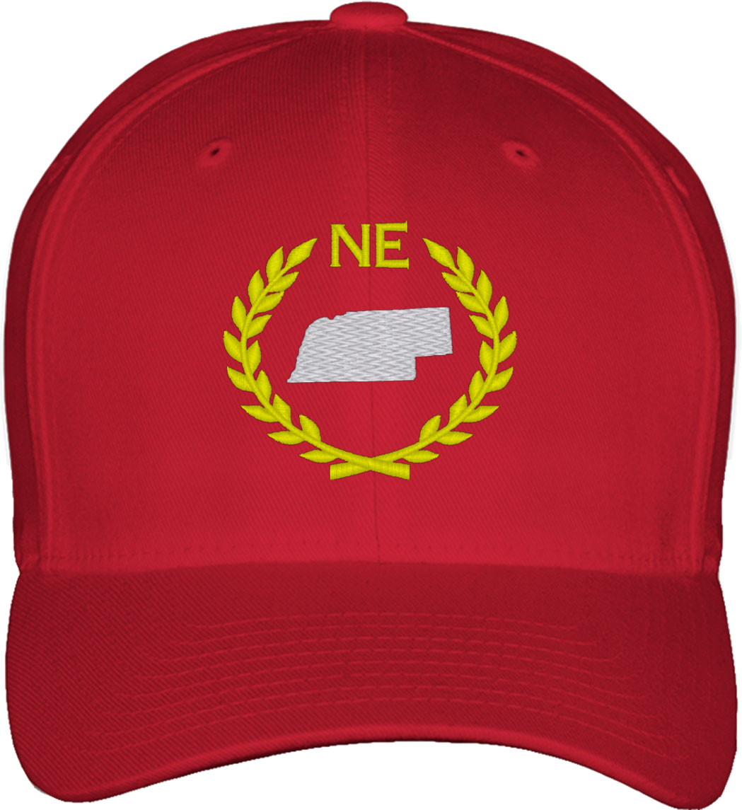 Nebraska State Fitted Baseball Cap