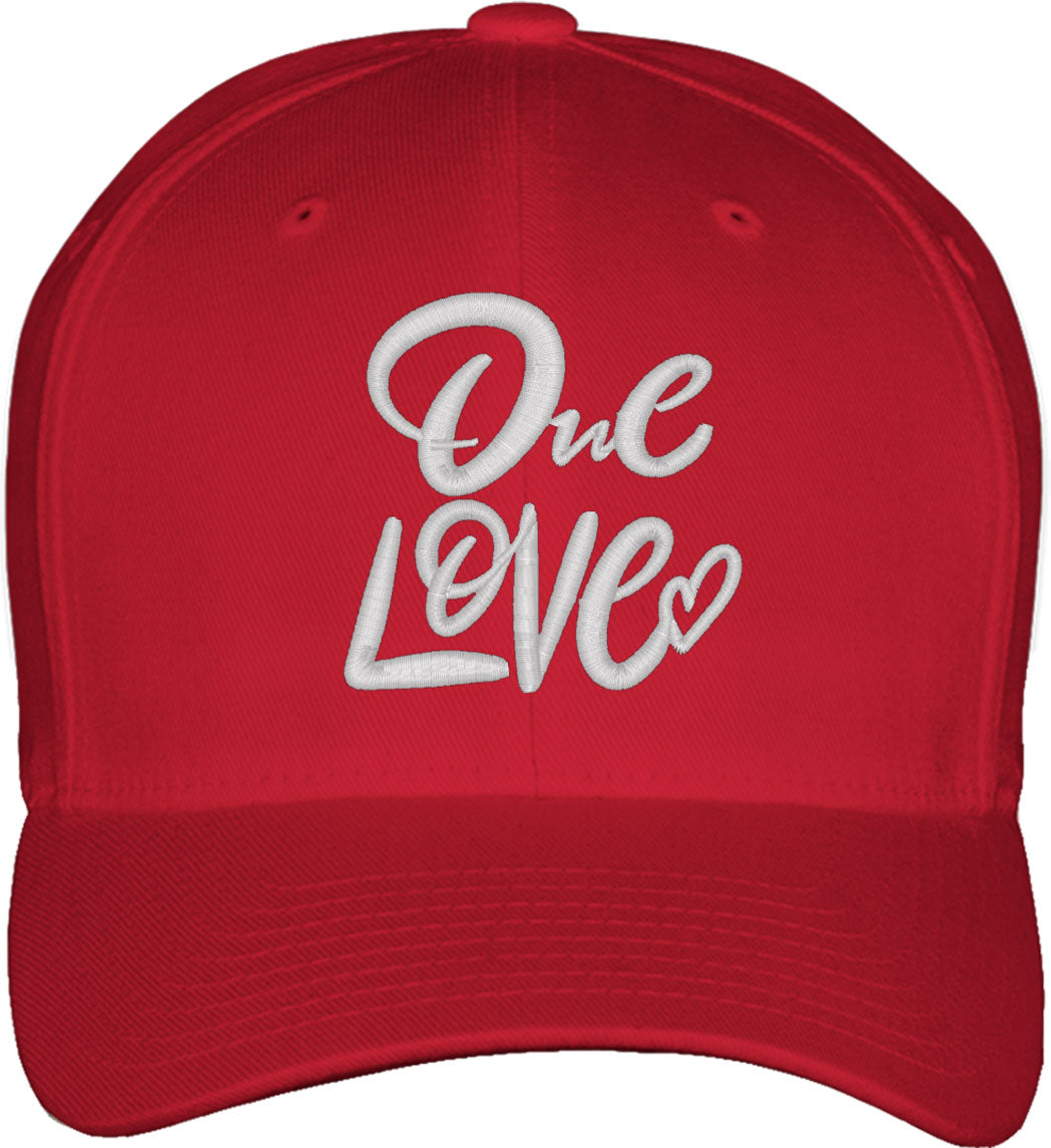One Love Typography Fitted Baseball Cap