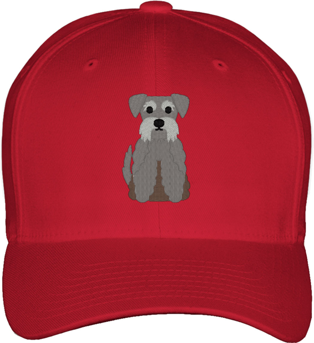 Schnauzer Dog Fitted Baseball Cap