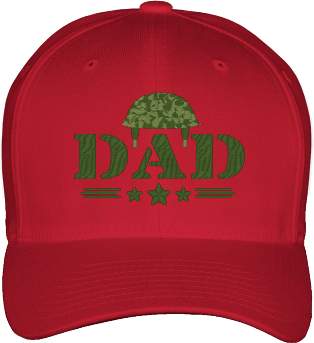 Soldier Dad Father's Day Fitted Baseball Cap