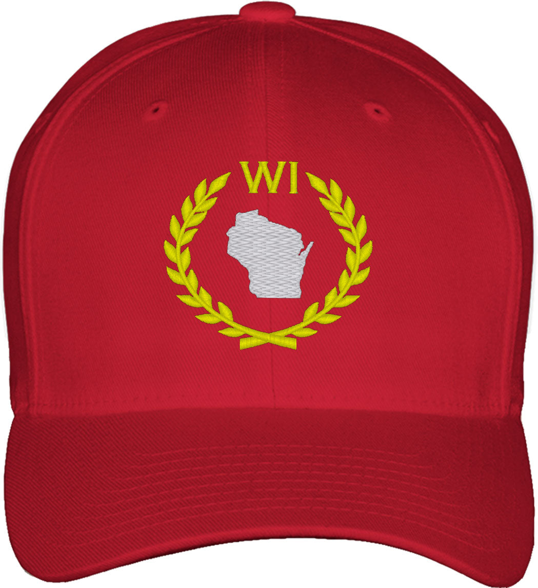 Wisconsin State Fitted Baseball Cap