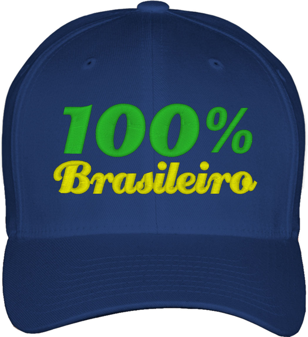 100% Brasileiro Brazilian Day Fitted Baseball Cap
