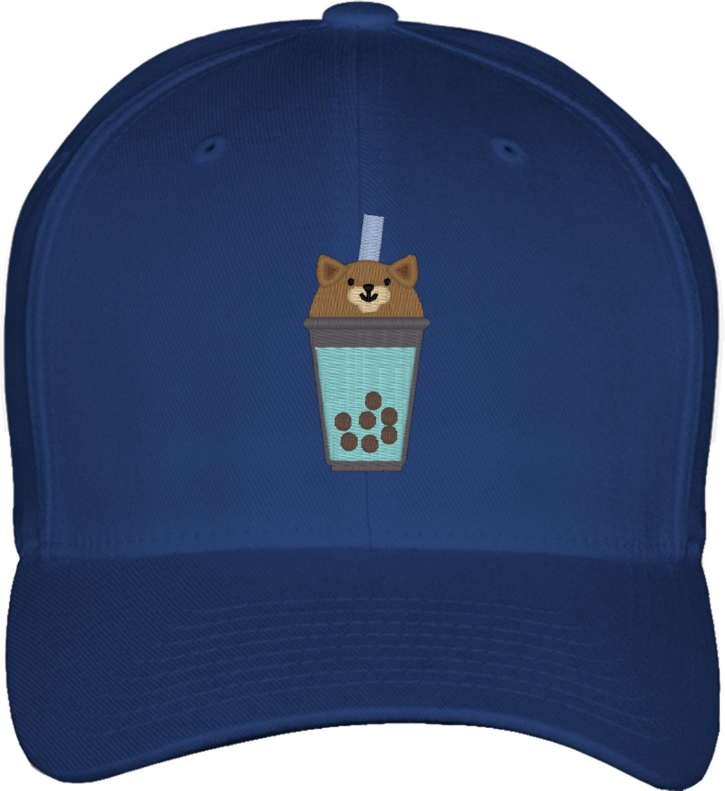 Cute Bobatea Dog Fitted Baseball Cap