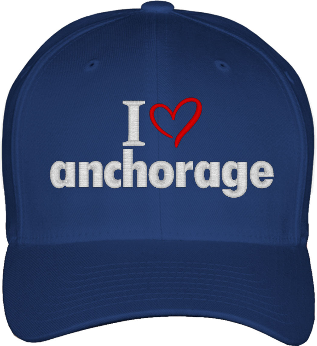 I Love Anchorage Fitted Baseball Cap