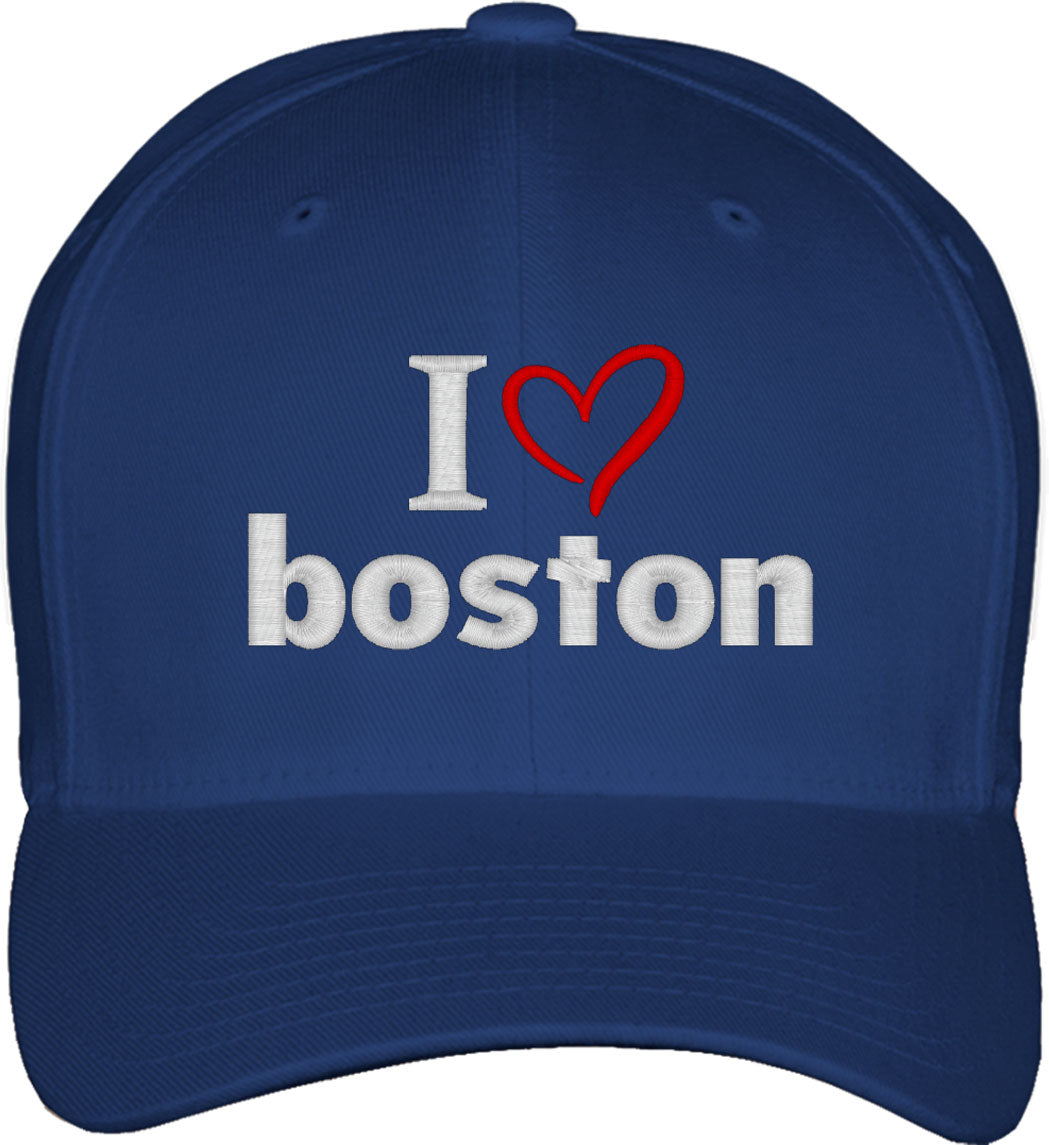 I Love Boston Fitted Baseball Cap
