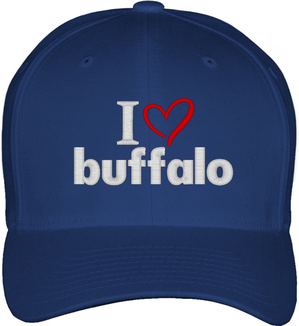 I Love Buffalo Fitted Baseball Cap