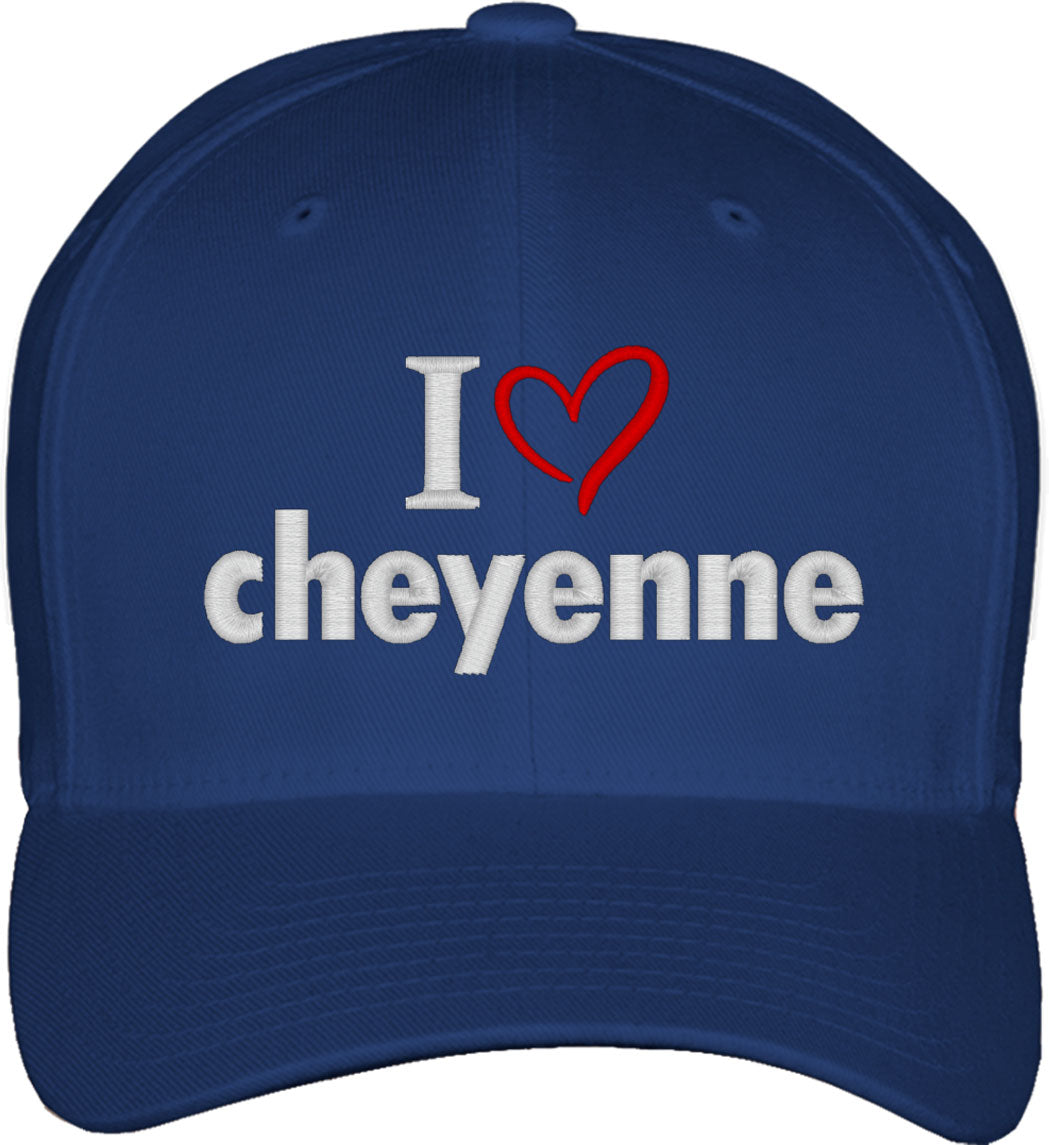I Love Cheyenne Fitted Baseball Cap