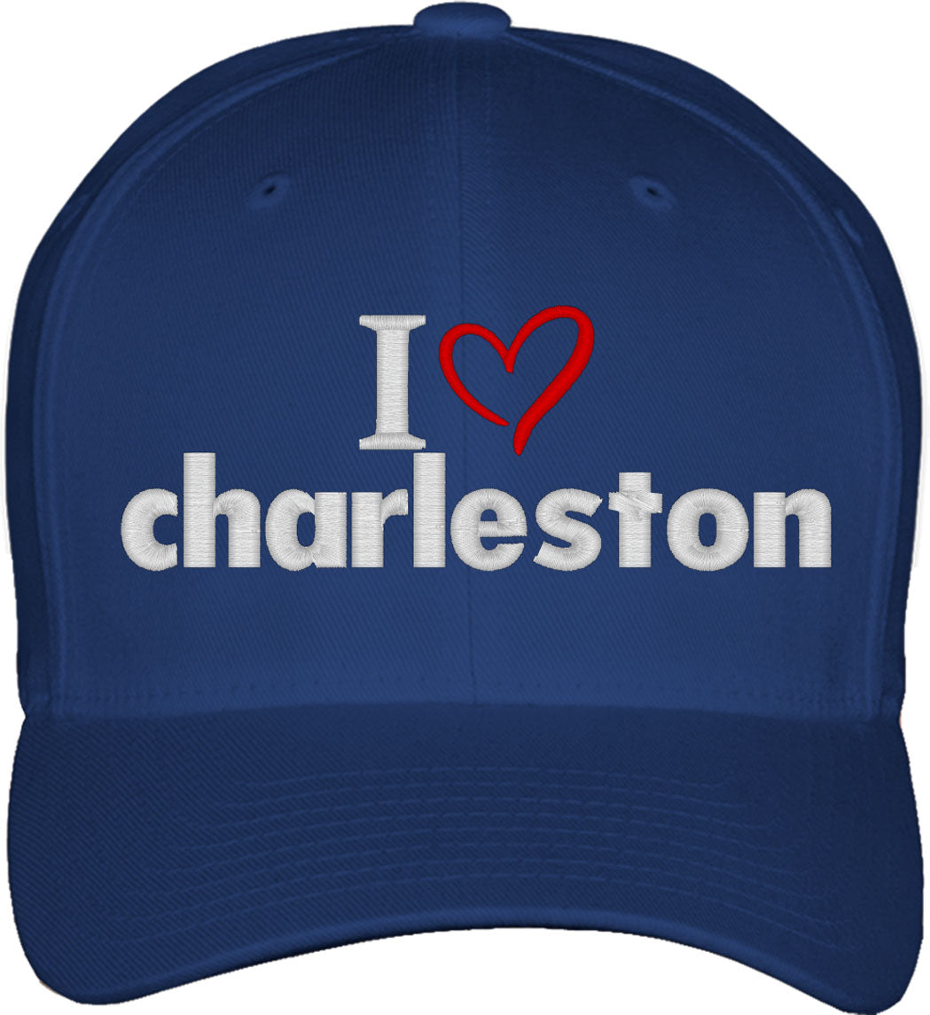I Love Charleston Fitted Baseball Cap
