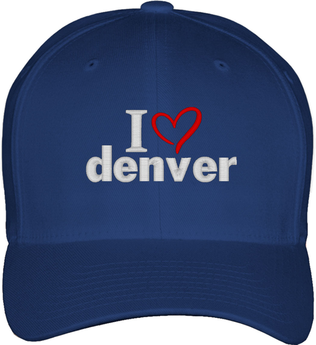 I Love Denver Fitted Baseball Cap