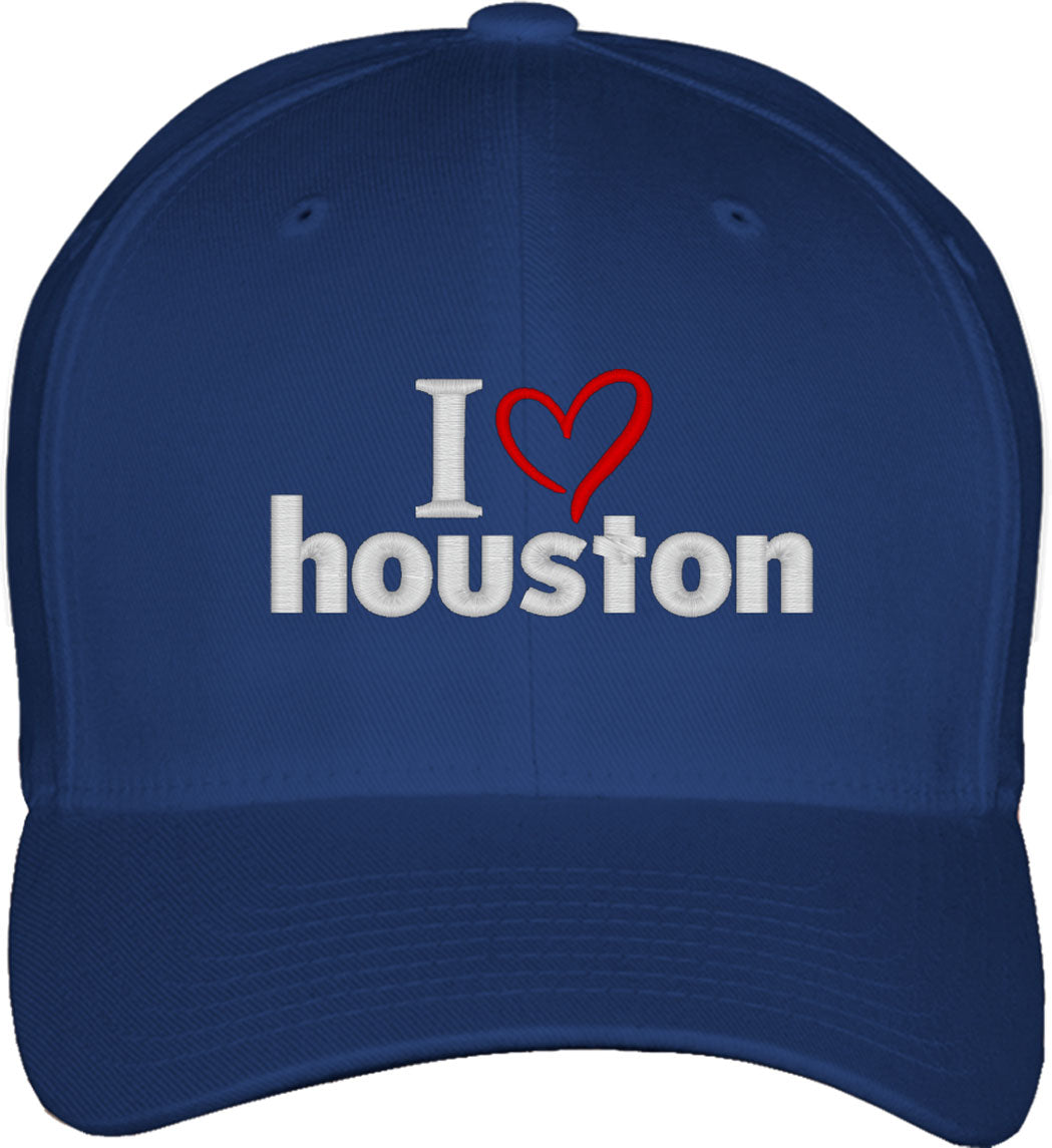 I Love Houston Fitted Baseball Cap