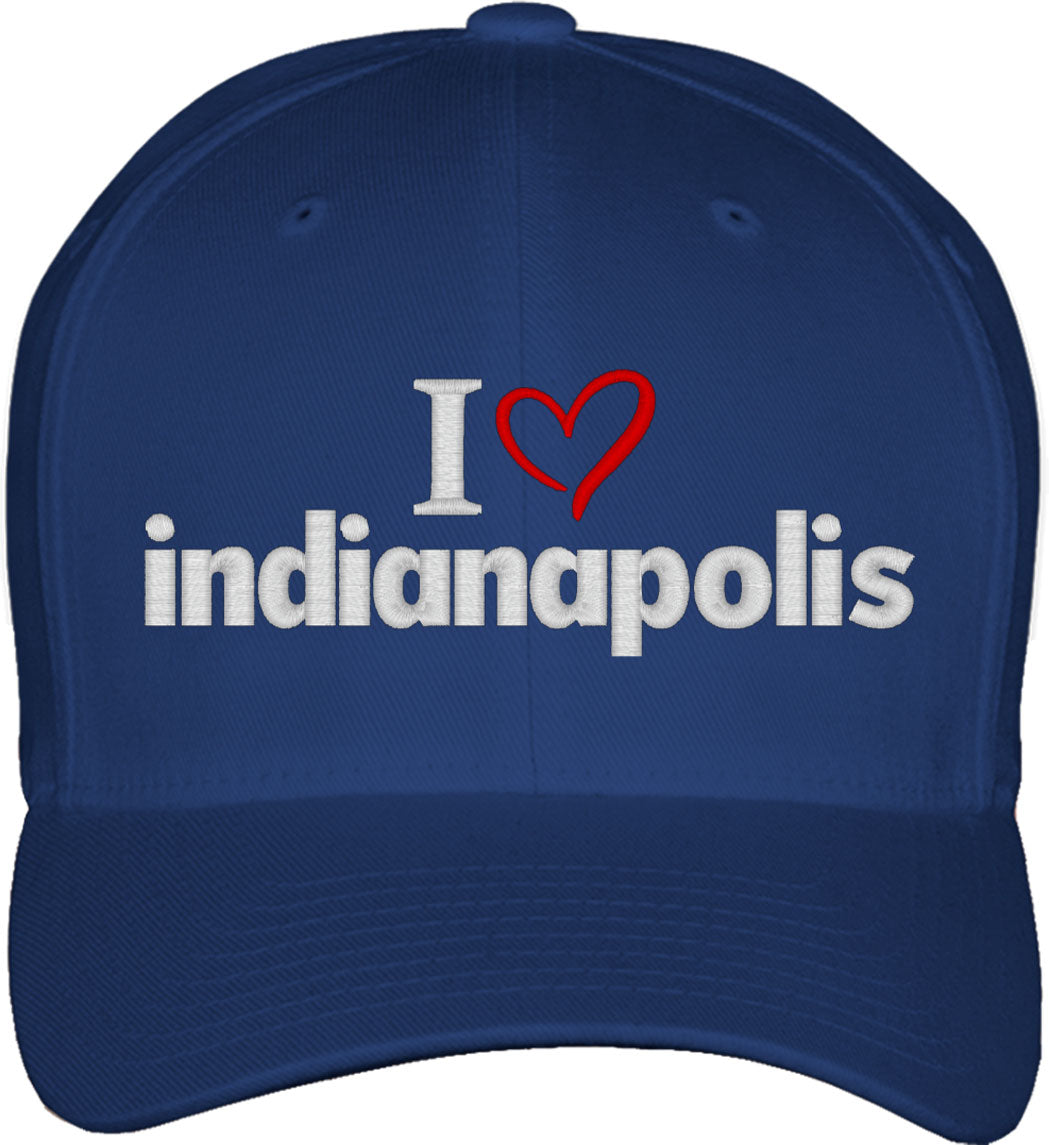 I Love Indianapolis Fitted Baseball Cap