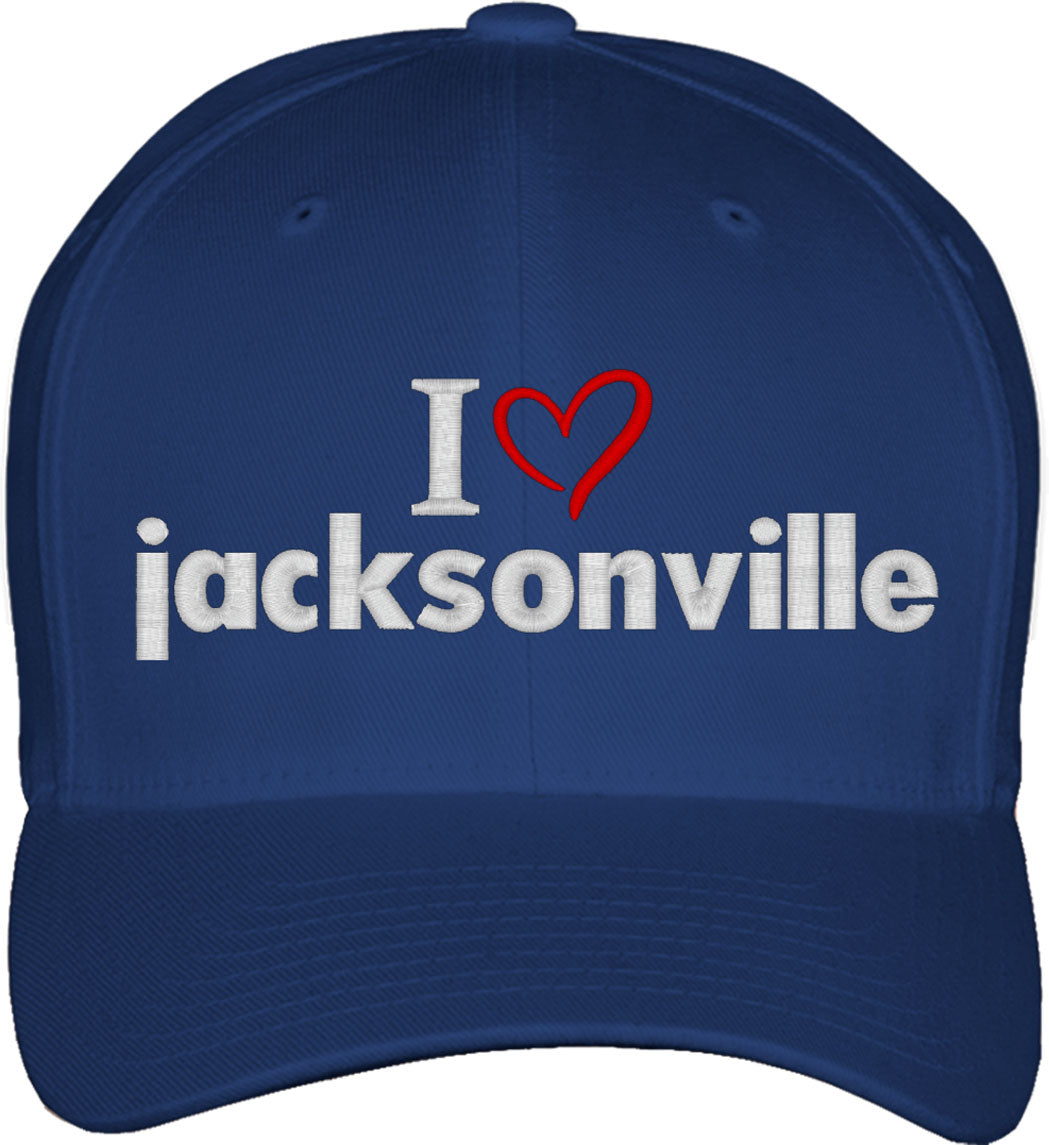 I Love Jacksonville Fitted Baseball Cap