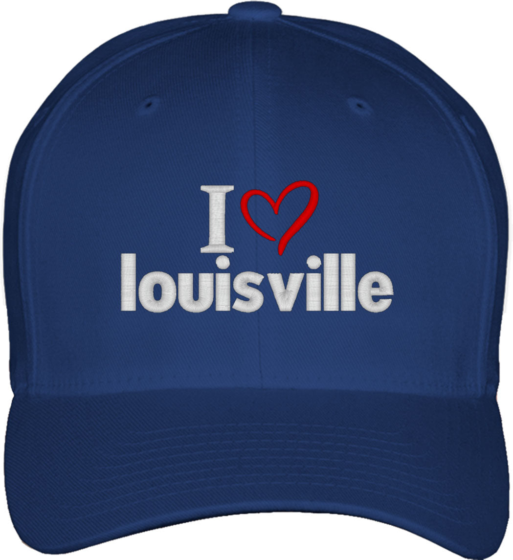 I Love Louisville Fitted Baseball Cap