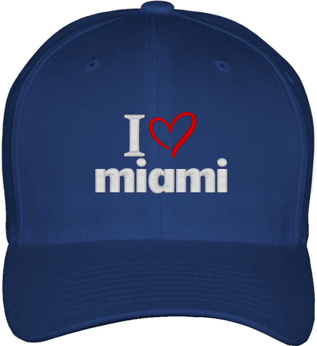 I Love Miami Fitted Baseball Cap