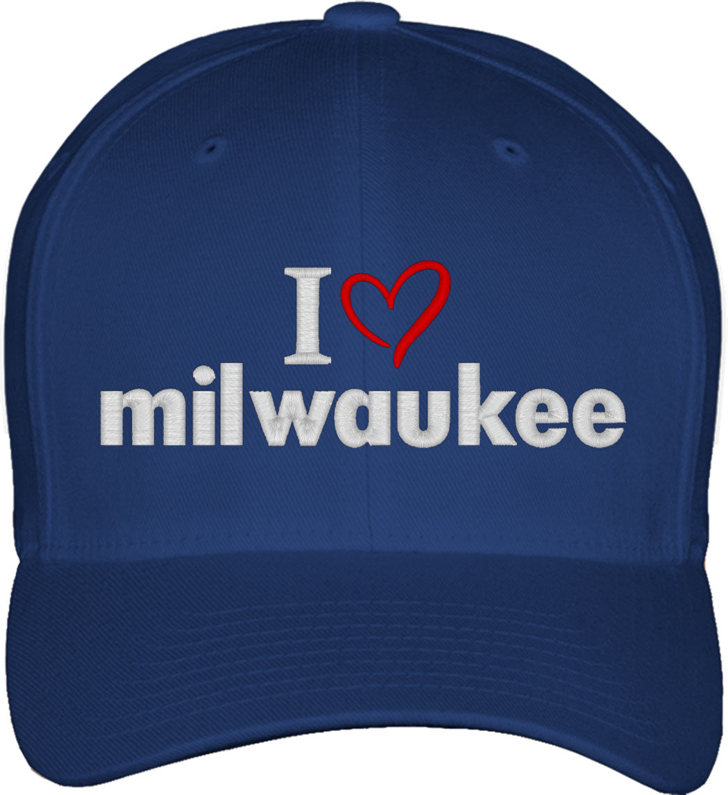 I Love Milwaukee Fitted Baseball Cap