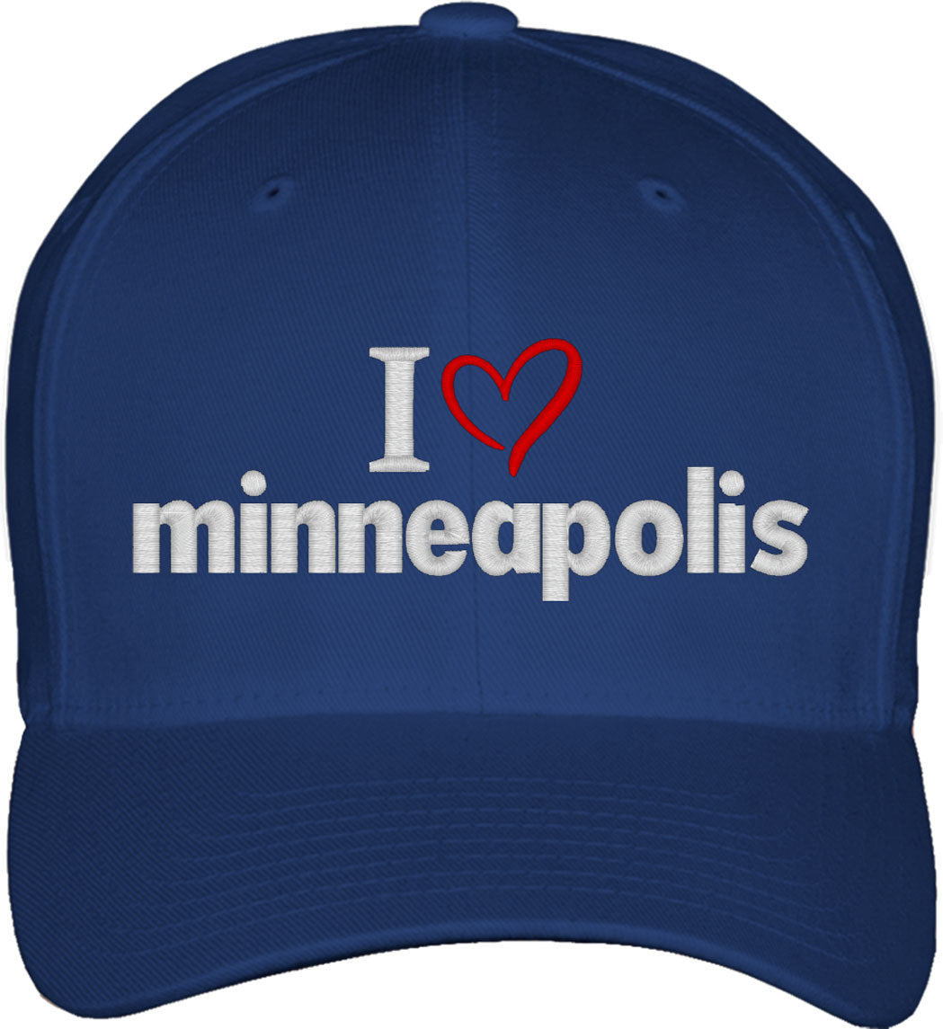 I Love Minneapolis Fitted Baseball Cap
