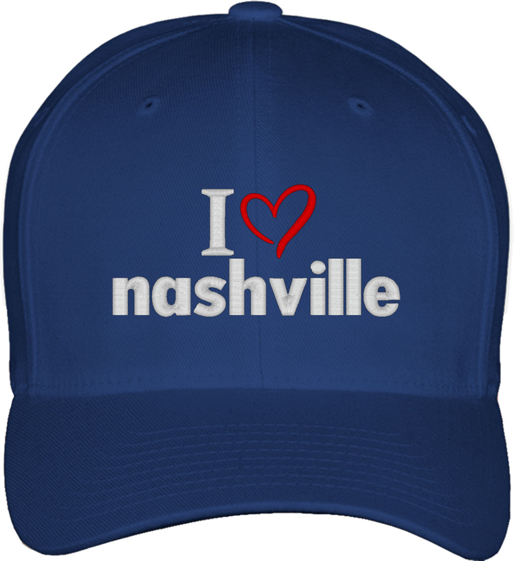 I Love Nashville Fitted Baseball Cap