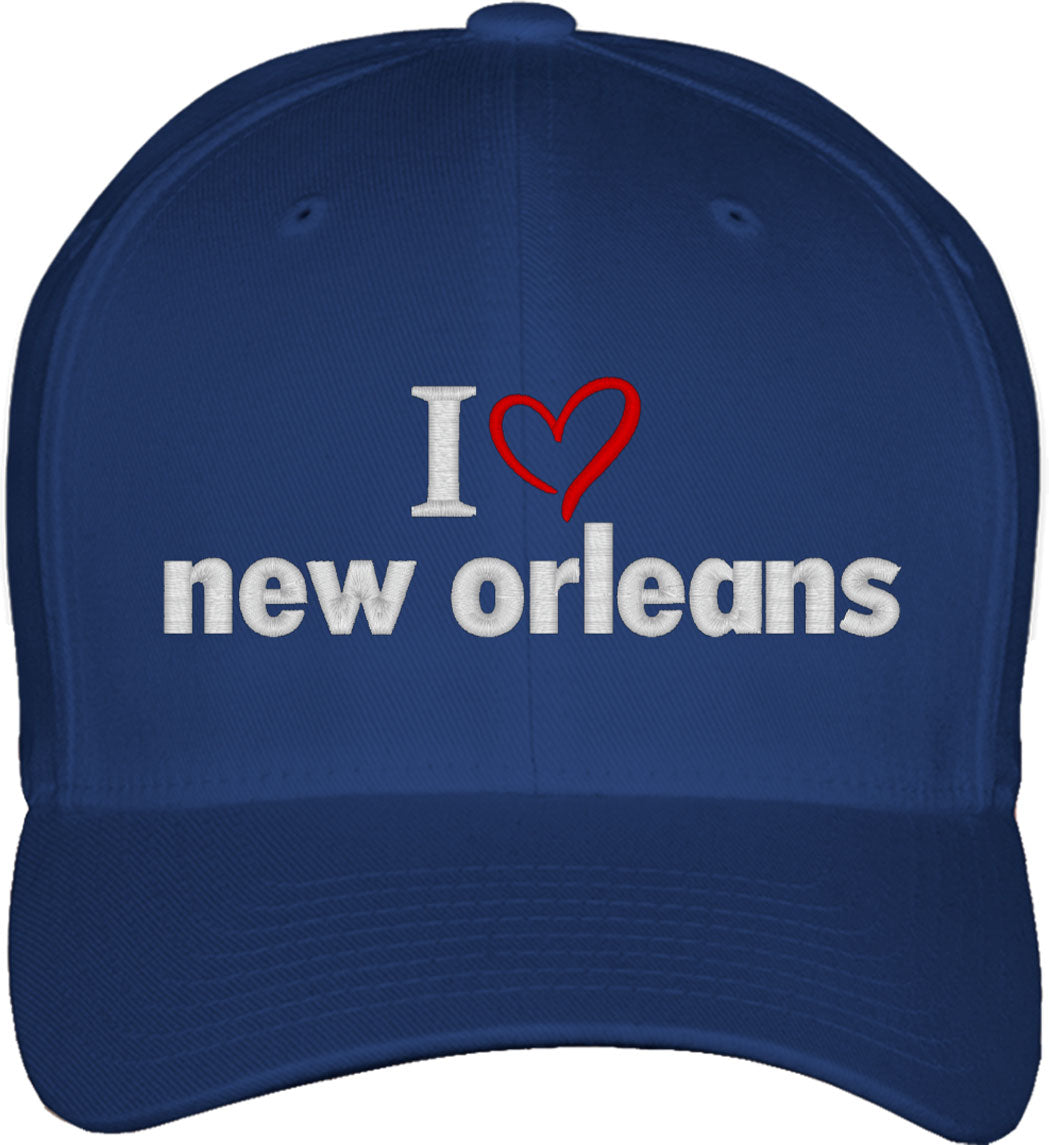 I Love New Orleans Fitted Baseball Cap