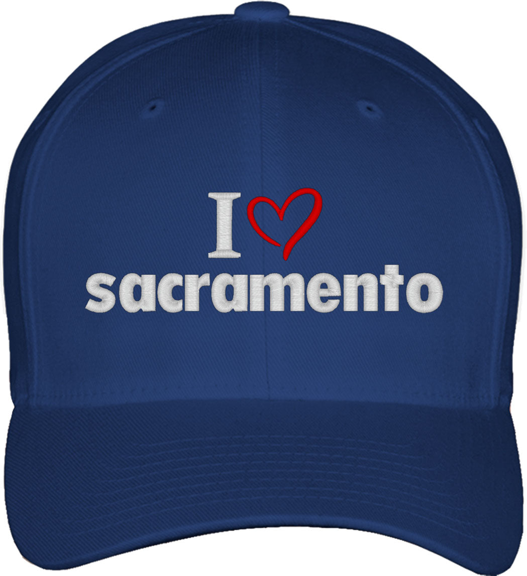 I Love Sacramento Fitted Baseball Cap
