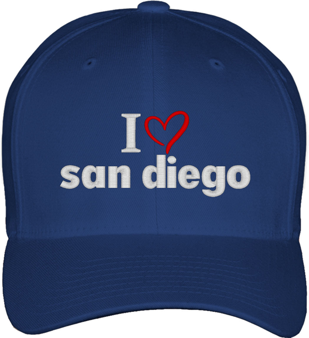 I Love San Diego Fitted Baseball Cap