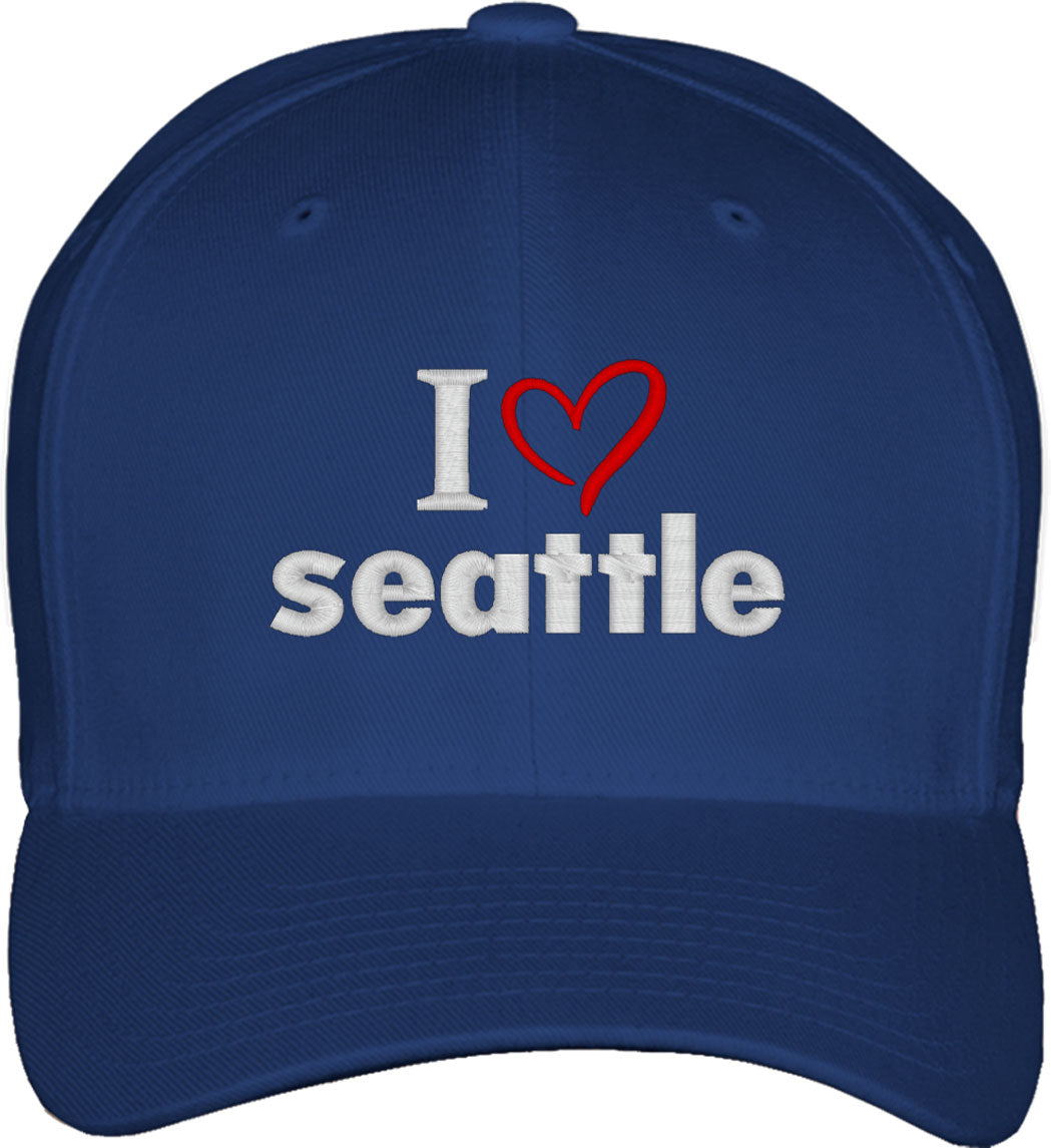 I Love Seattle Fitted Baseball Cap