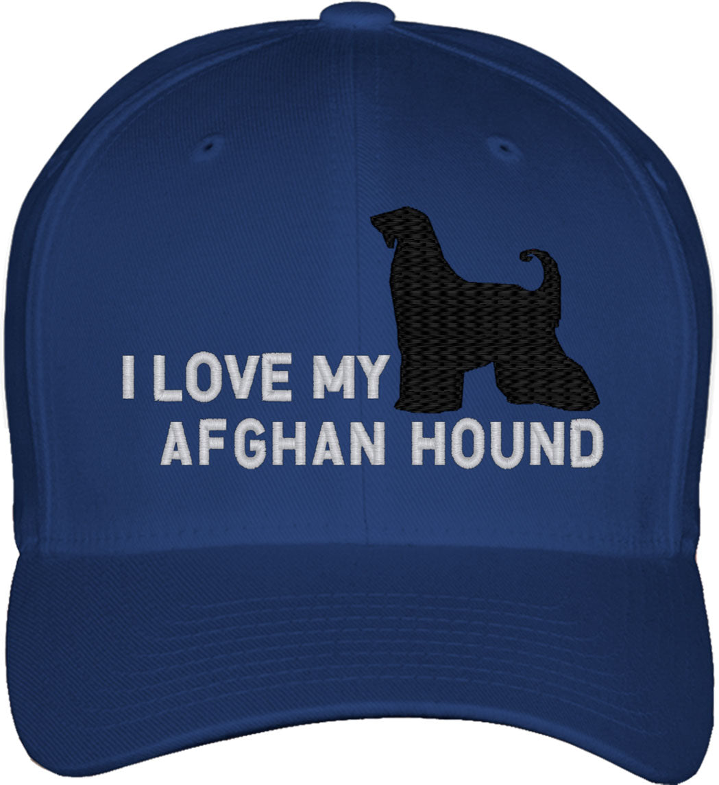 I Love My Afghan Hound Dog Fitted Baseball Cap