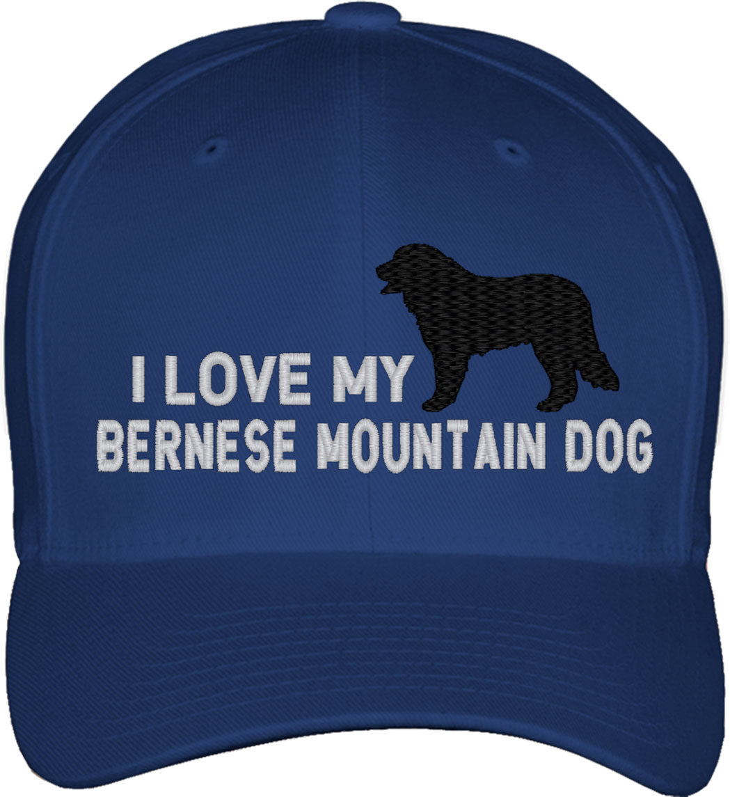 I Love My Bernese Mountain Dog Fitted Baseball Cap