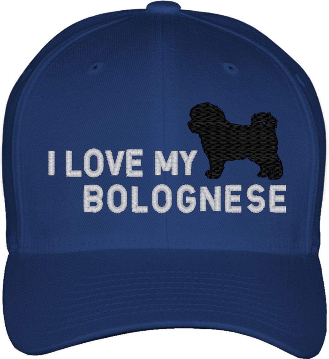 I Love My Bolognese Dog Fitted Baseball Cap
