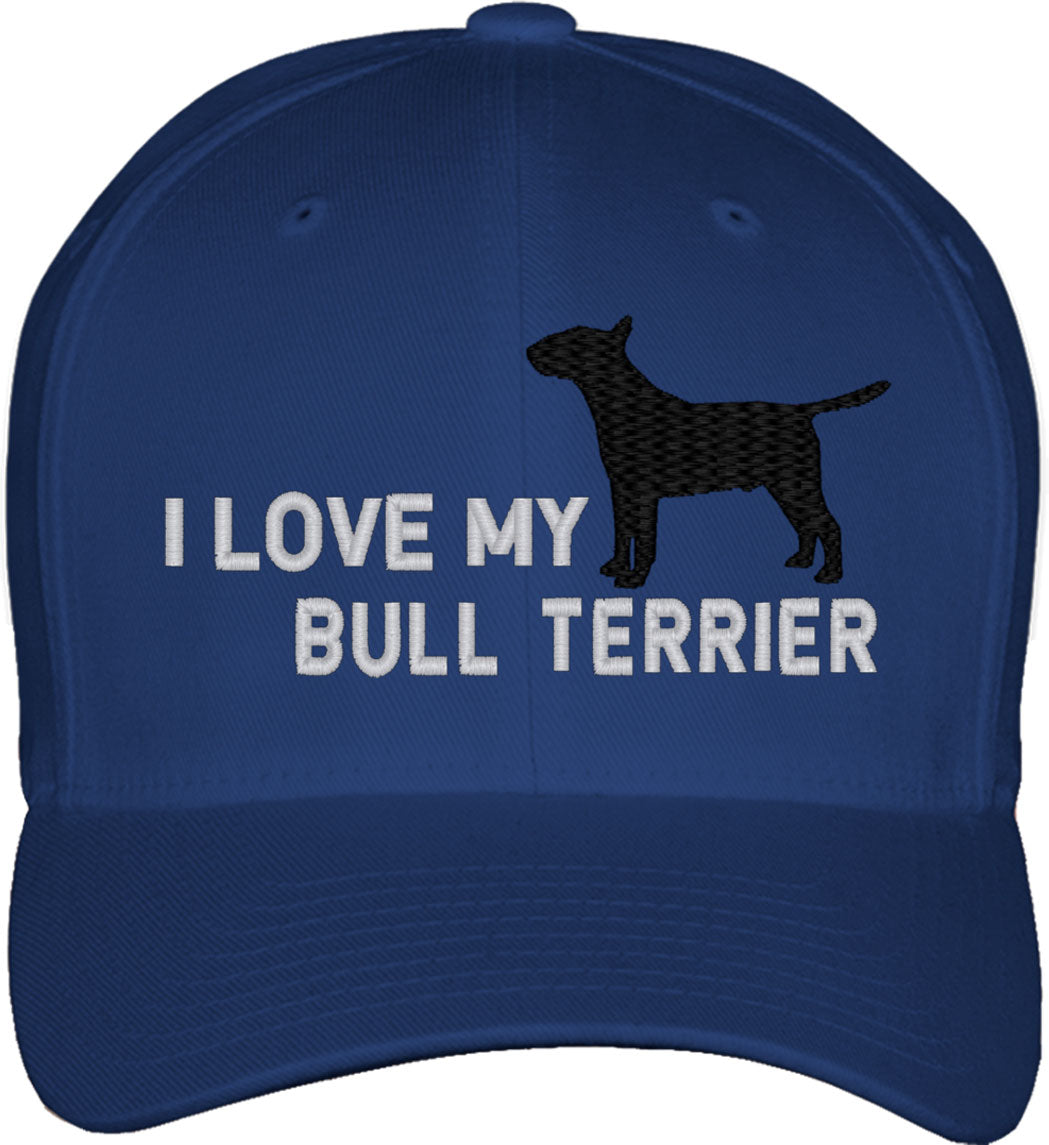 I Love My Bull Terrier Dog Fitted Baseball Cap