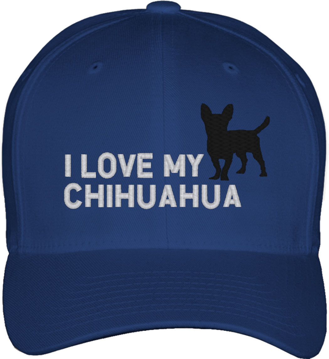 I Love My Chihuahua Dog Fitted Baseball Cap