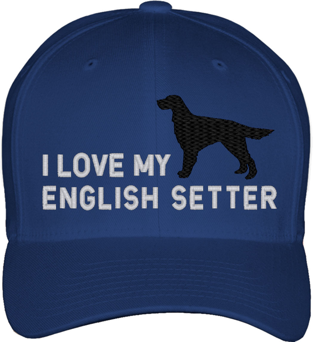 I Love My English Setter Dog Fitted Baseball Cap
