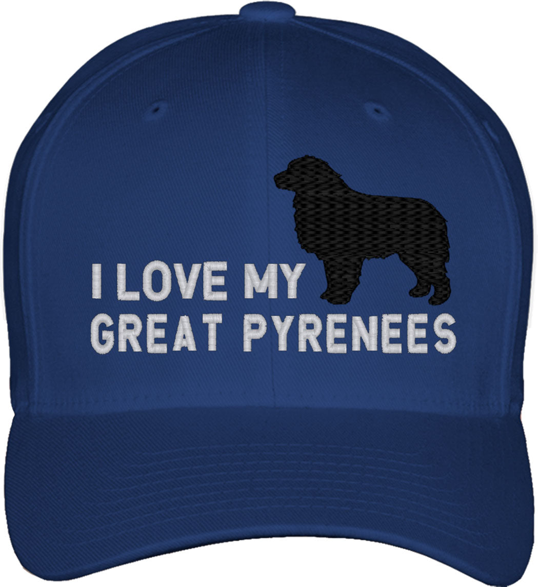 I Love My Great Pyrenees Dog Fitted Baseball Cap
